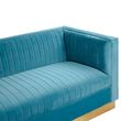 Opal Light Blue Velvet Fabric 3 Seater Sofa