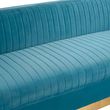 Opal Light Blue Velvet Fabric 3 Seater Sofa