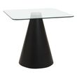 Azalea Glass 2 Seater Square Dining Table with Black Cone Base