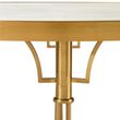 Modica White Concrete 4 Seater Dining Table with Gold Base