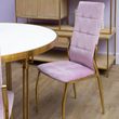 Modica White Concrete 4 Seater Dining Table with Gold Base