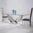 Carlox Glass 8 Seater Dining Table with Chrome Base