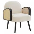 Hala Natural Velvet Fabric Upholstered Armchair