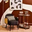 Hala Black Velvet Fabric Upholstered Armchair