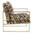 Gillett Tiger Print Fabric Armchair with Gold Metal Legs