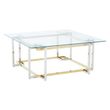 Layne Glass Coffee Table with Chrome Base