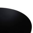 Anzio Black Glass Round Coffee Table with Geometric Base