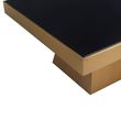 Carlox Black Glass Square Coffee Table with Gold Base