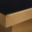 Carlox Black Glass Square Coffee Table with Gold Base