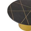 Rabia Black Marble Round Coffee Table with Gold Base