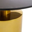 Rabia Black Marble Round Coffee Table with Gold Base