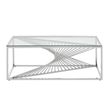 Amella Glass Coffee Table with Silver Base