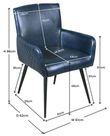 Clearance - Stanton Navy Blue Leather Dining Armchair - Brand New Item