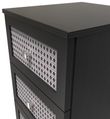 Rattan and Black Ash 3 Drawer Bedside Cabinet