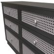Rattan and Black Ash 6 Drawer Midi Chest