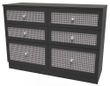 Rattan and Black Ash 6 Drawer Midi Chest
