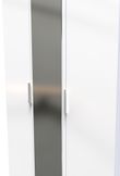Plymouth White Gloss 3 Door Tall Triple Wardrobe - 1 Mirror