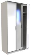 Plymouth White Gloss 3 Door Tall Triple Wardrobe - 1 Mirror