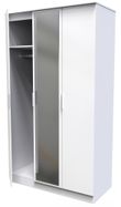 Plymouth White Gloss 3 Door Tall Triple Wardrobe - 1 Mirror