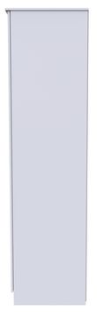Plymouth White Gloss 3 Door Tall Combi Wardrobe - 1 Mirror and LHF 2 Drawers