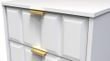 Cube White 2 Drawer Bedside Cabinet with Gold Hairpin Legs