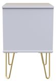 Cube White 2 Drawer Bedside Cabinet with Gold Hairpin Legs