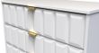 Cube White 4 Drawer Chest with Gold Hairpin Legs