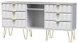 Cube White 150cm TV Unit with Hairpin Legs