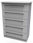 Beverley Grey 5 Drawer Chest