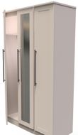 Beverley Cashmere 3 Door Tall Triple Wardrobe - 1 Mirror