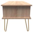 Jigsaw White and Oak Effect 1 Drawer Coffee Table with Gold Hairpin Legs