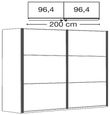 Wiemann Breda 2 Door Sliding Wardrobe in White - 200cm