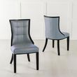 Paris Grey Leather Dining Chair with Black Legs