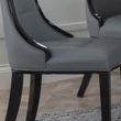 Paris Grey Leather Dining Chair with Black Legs