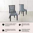 Paris Grey Leather Dining Chair with Black Legs