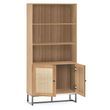 Padstow Oak and Rattan Bookcase
