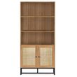 Padstow Oak and Rattan Bookcase