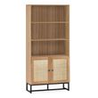Padstow Oak and Rattan Bookcase