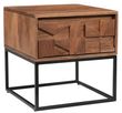 Axis Acacia Wood 1 Drawer End Table - Geometric