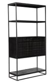 Fusion Black Mango Wood Bookcase - Geometric