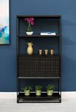 Fusion Black Mango Wood Bookcase - Geometric