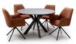 Galaxy Brown Ceramic 4 Seater Round Dining Table