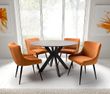 Galaxy Brown Ceramic 4 Seater Round Dining Table