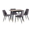 Findlay Walnut 4 Seater Square Dining Set with 4 Delaunay Grey Chairs