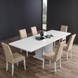 Lisa White Italian 6-10 Seater Extending Pedestal Dining Table