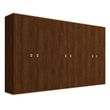 Modern Eva Walnut Italian 6 Door Wardrobe with Gold Trim