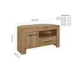 Compton Oak Effect 1 Door Corner TV Unit