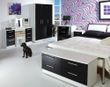 Knightsbridge Black Gloss and White 2 Drawer Bedside Cabinet