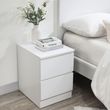Oslo White 2 Drawer Bedside Cabinet