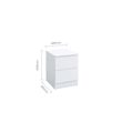 Oslo White 2 Drawer Bedside Cabinet